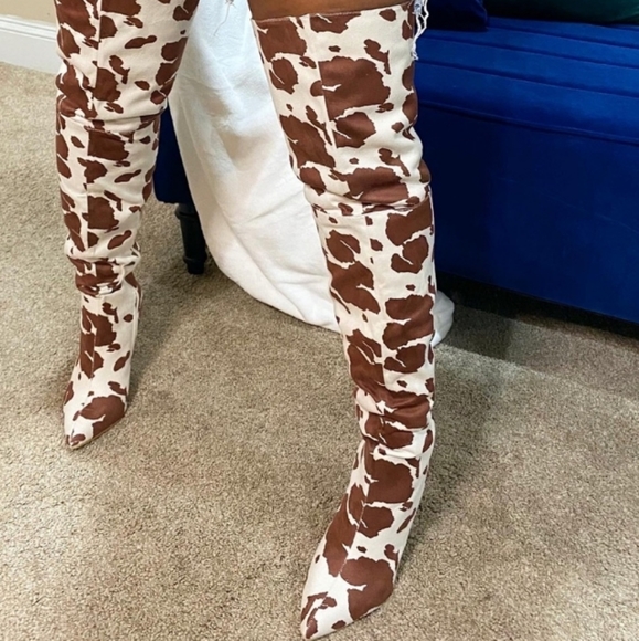 Cow Print Boots - Picture 2 of 3